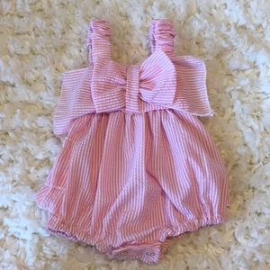 Baby girl pink summer outfit.